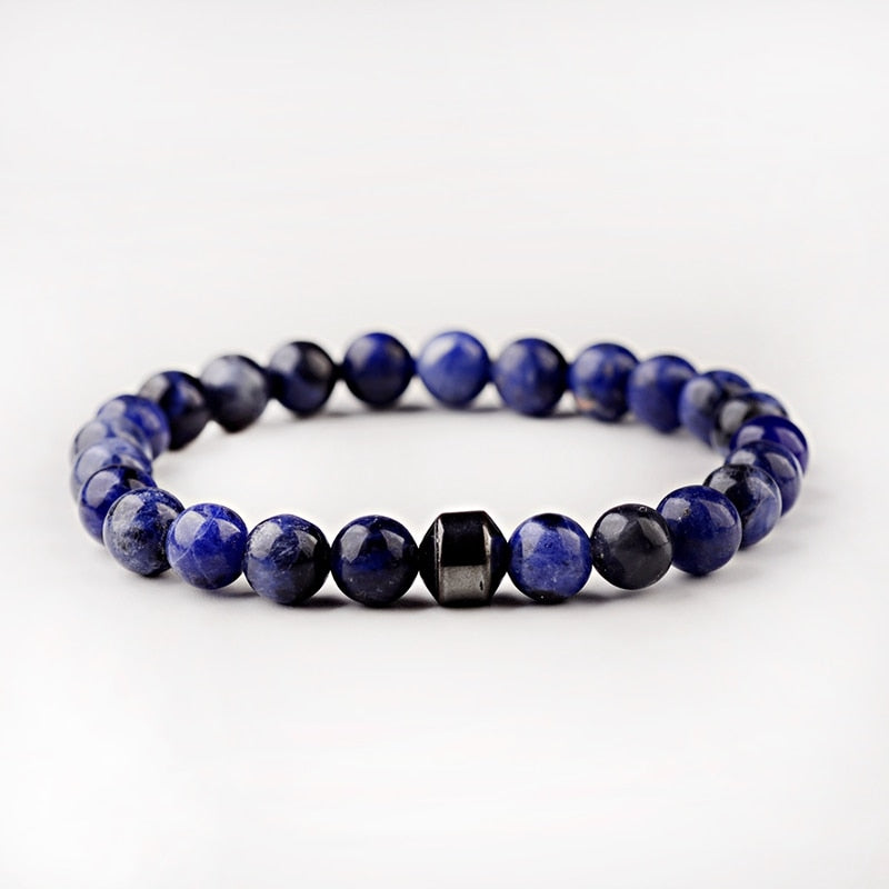 STONE VIKING - BRACELET- NATURAL STONE,MATEL