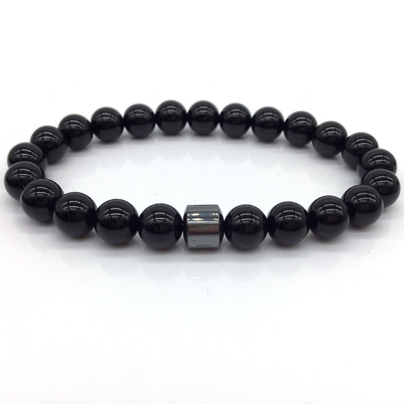 STONE VIKING - BRACELET- NATURAL STONE,MATEL
