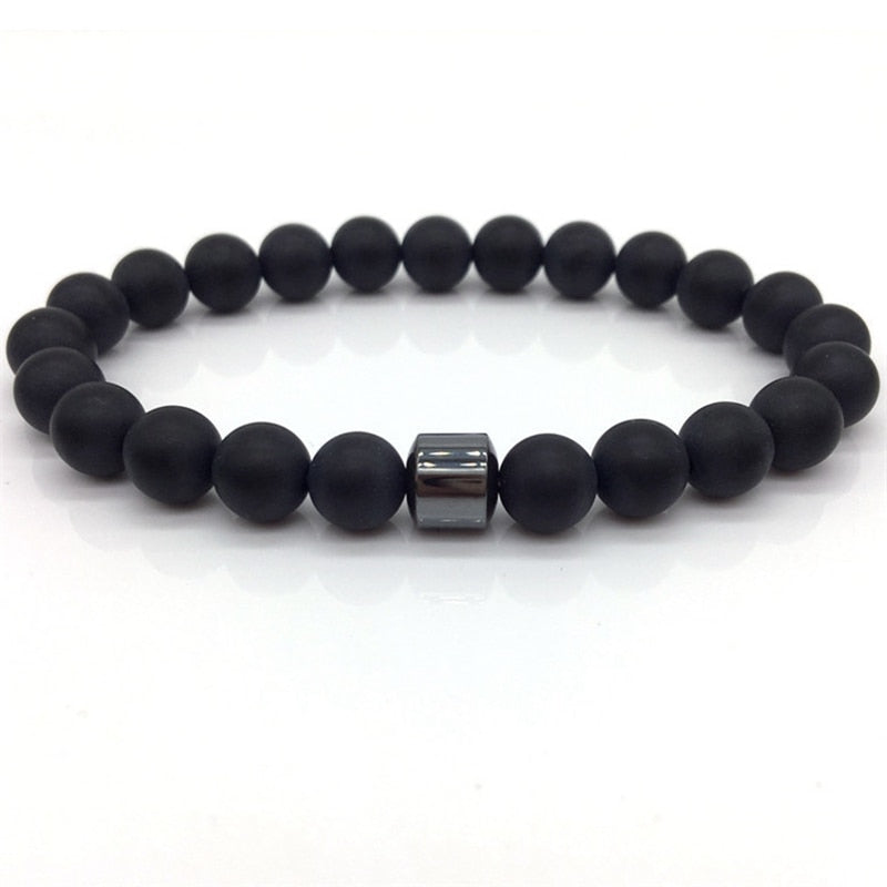 STONE VIKING - BRACELET- NATURAL STONE,MATEL