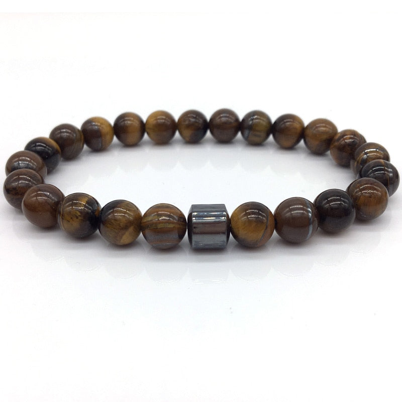 STONE VIKING - BRACELET- NATURAL STONE,MATEL