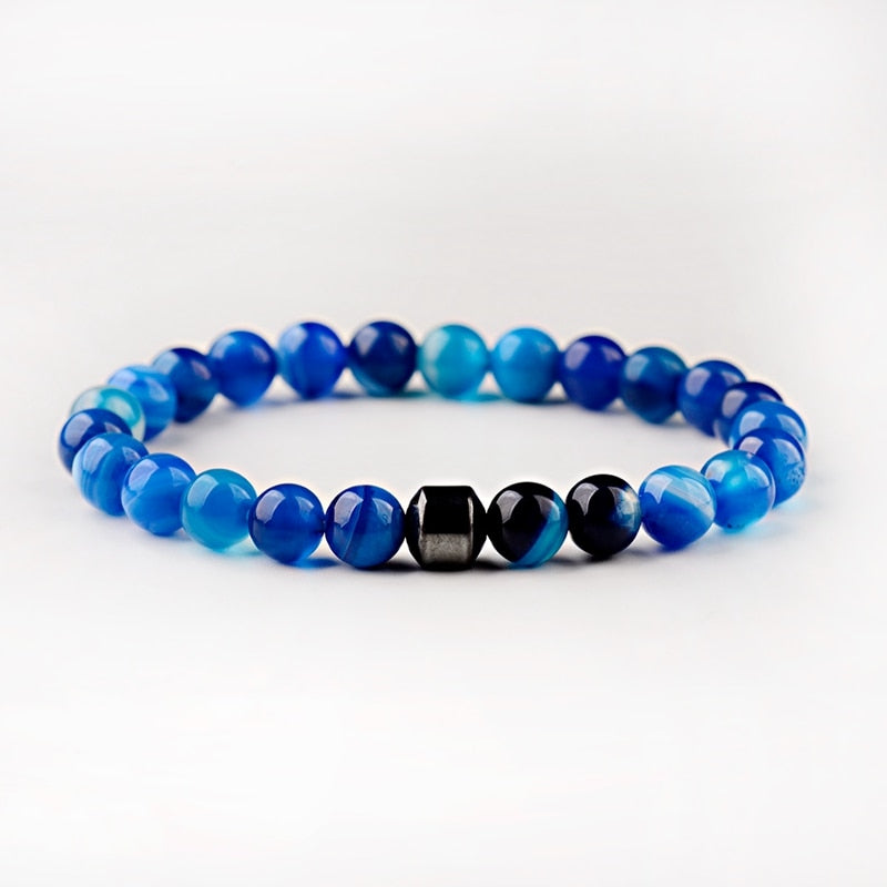 STONE VIKING - BRACELET- NATURAL STONE,MATEL