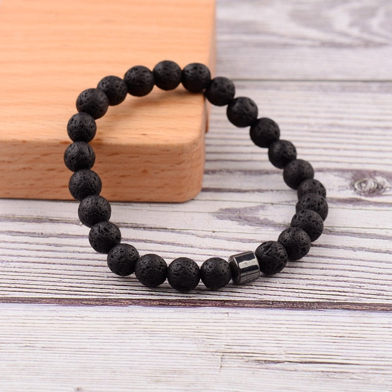 STONE VIKING - BRACELET- NATURAL STONE,MATEL