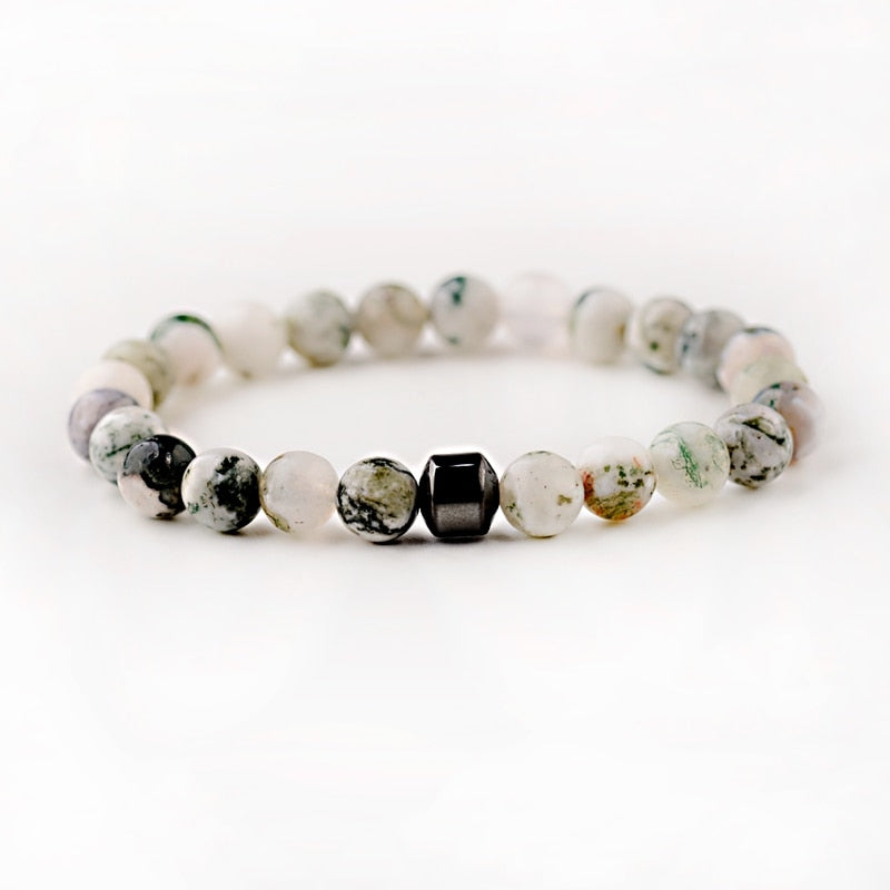 STONE VIKING - BRACELET- NATURAL STONE,MATEL