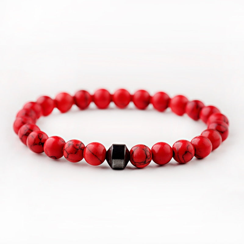 STONE VIKING - BRACELET- NATURAL STONE,MATEL
