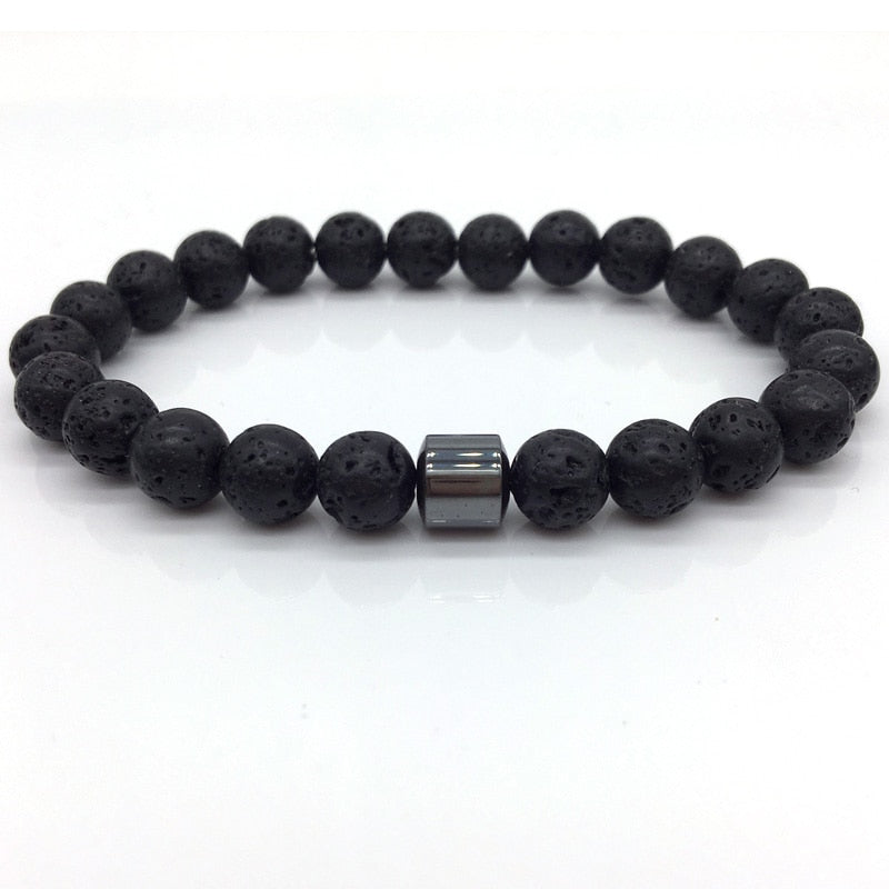 STONE VIKING - BRACELET- NATURAL STONE,MATEL