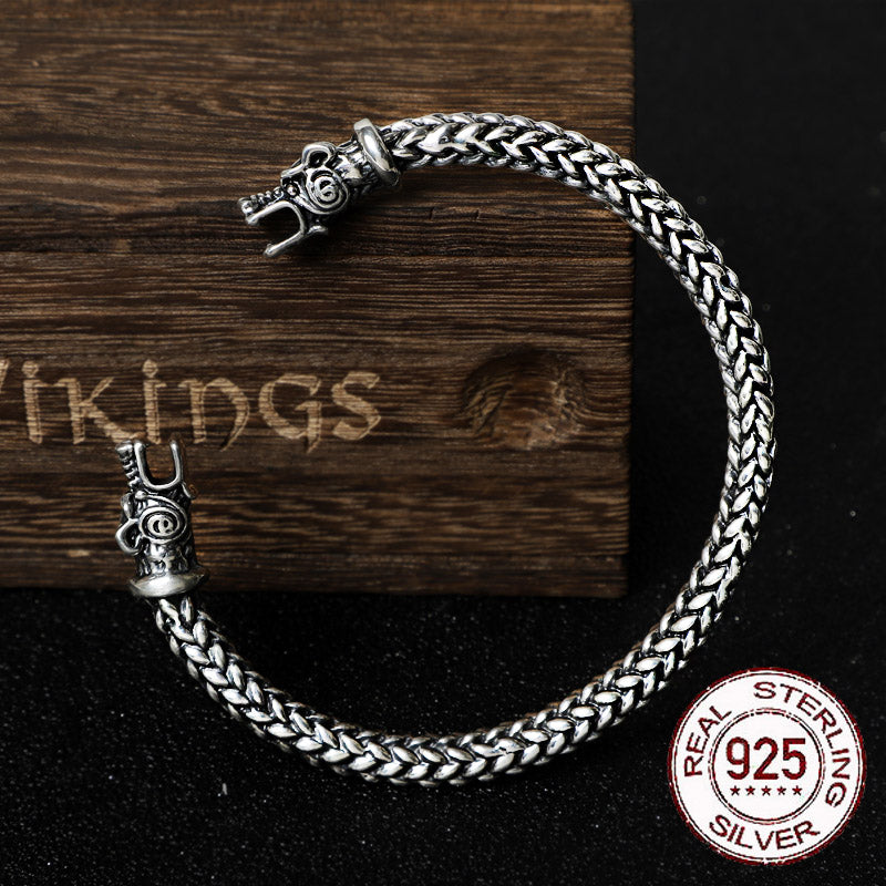 FOXTAIL DRAGON BANGLE - STERLING SILVER