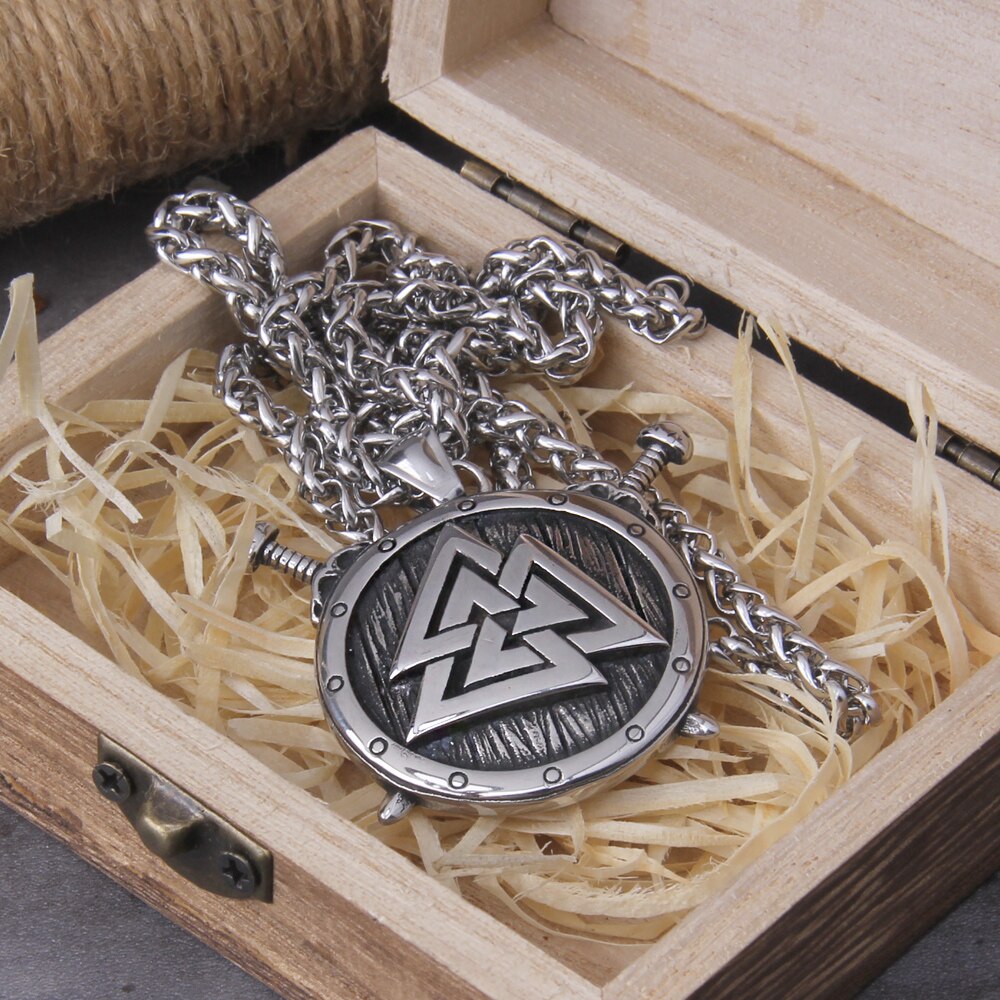 VALKNUT BUCKLER PENDANT - STAINLESS STEEL