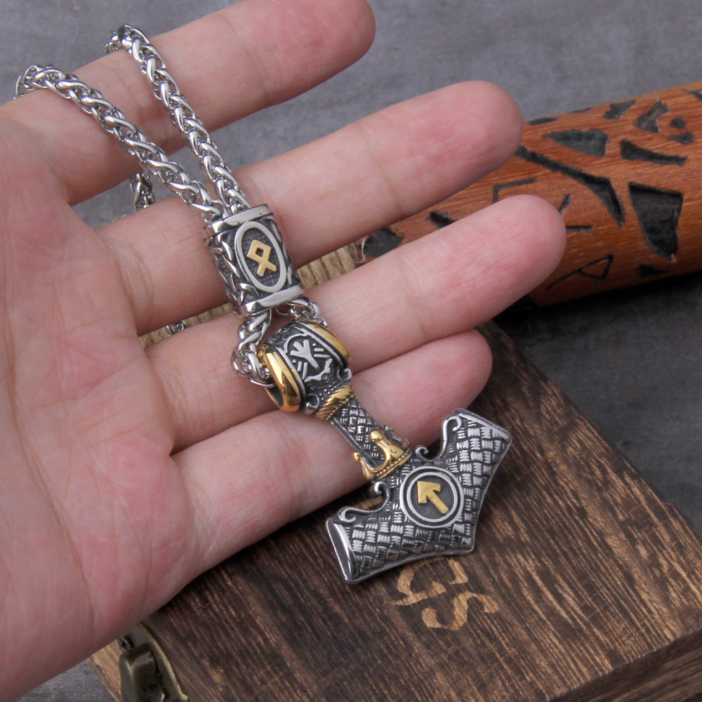 MJOLNIR OF AWE NECKLACE- STAINLESS STEEL