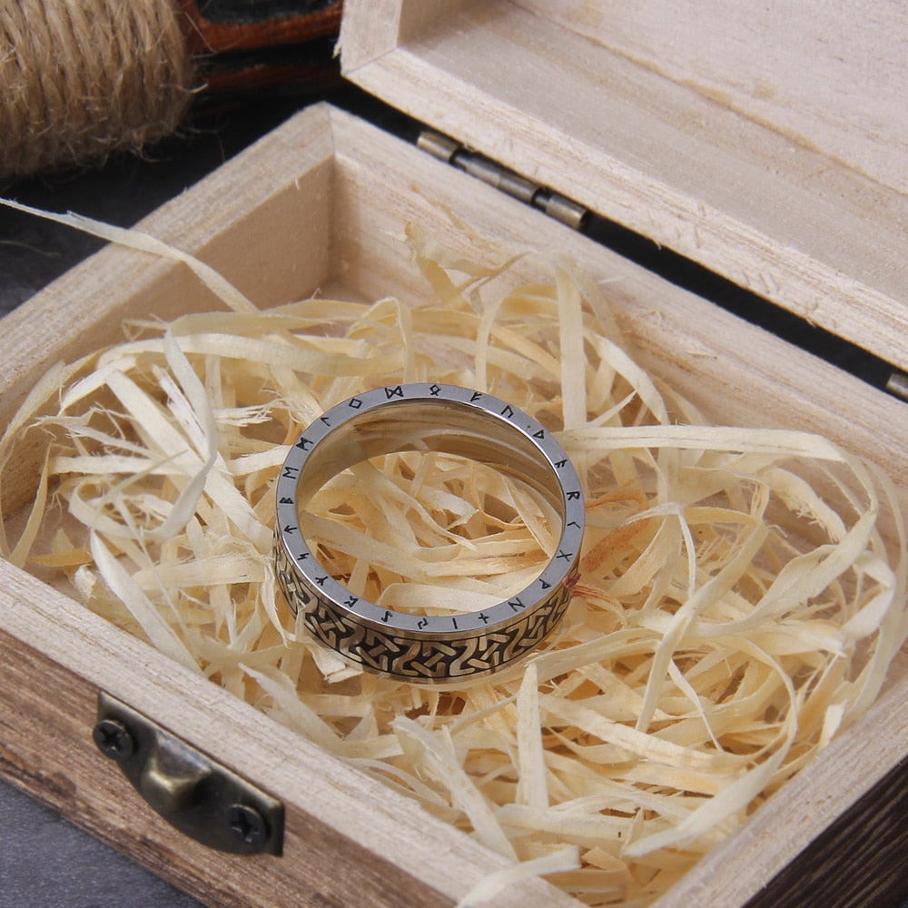 NORSE CIPHER RING - STAINLESS STEEL