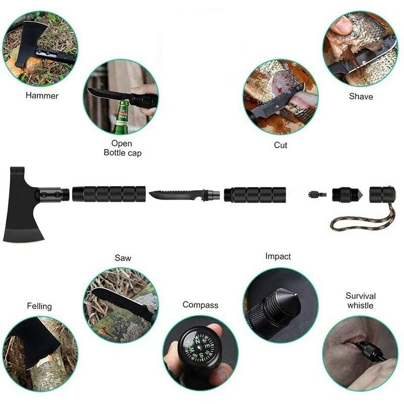 NIGHTHAWK EMERGENCY FOLDABLE AXE KIT - STEEL