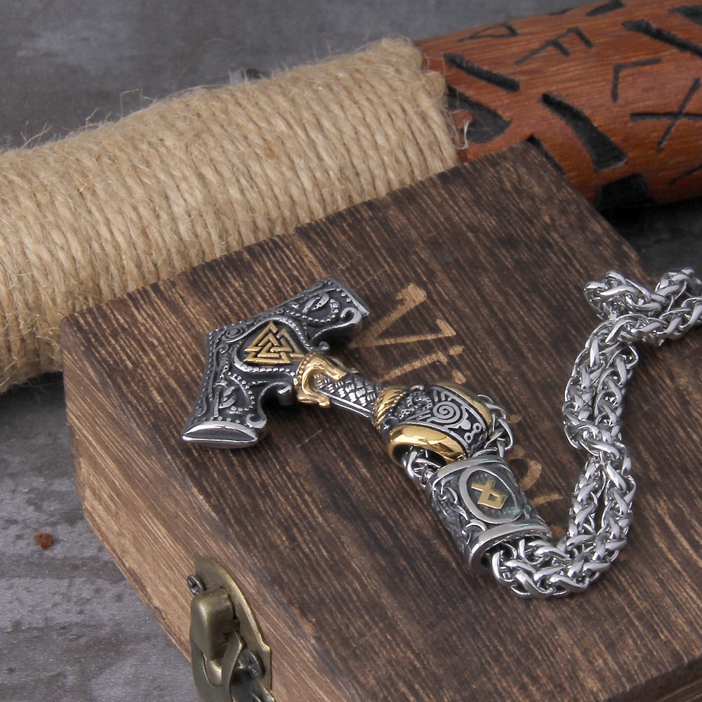 MJOLNIR OF AWE NECKLACE- STAINLESS STEEL