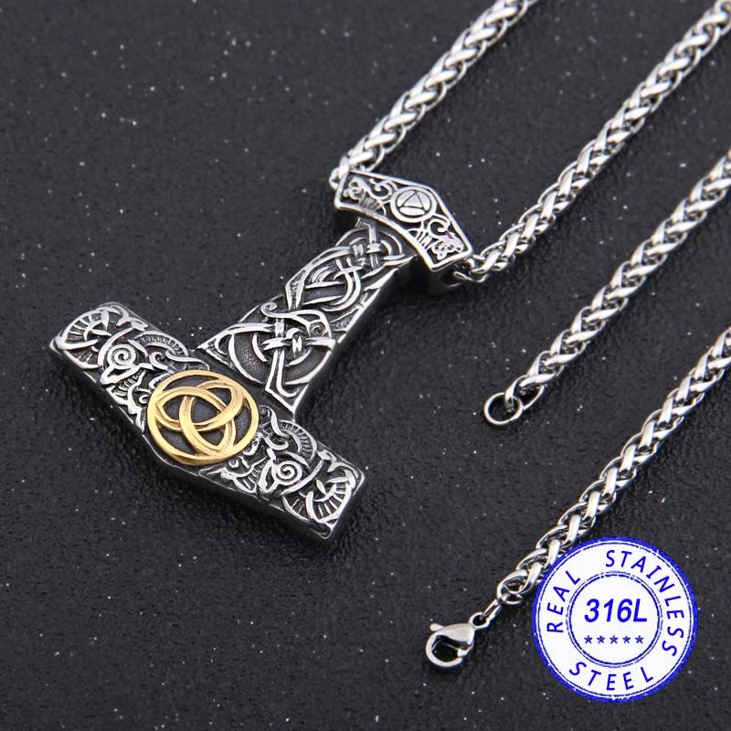 GOLDEN KNOT THOR'S HAMMER - STAINLESS STEEL - Forged in Valhalla