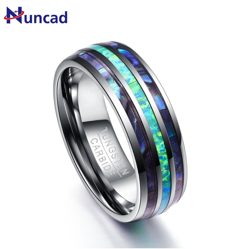 NIX RING - ABALONE SHELL TUNGSTEN