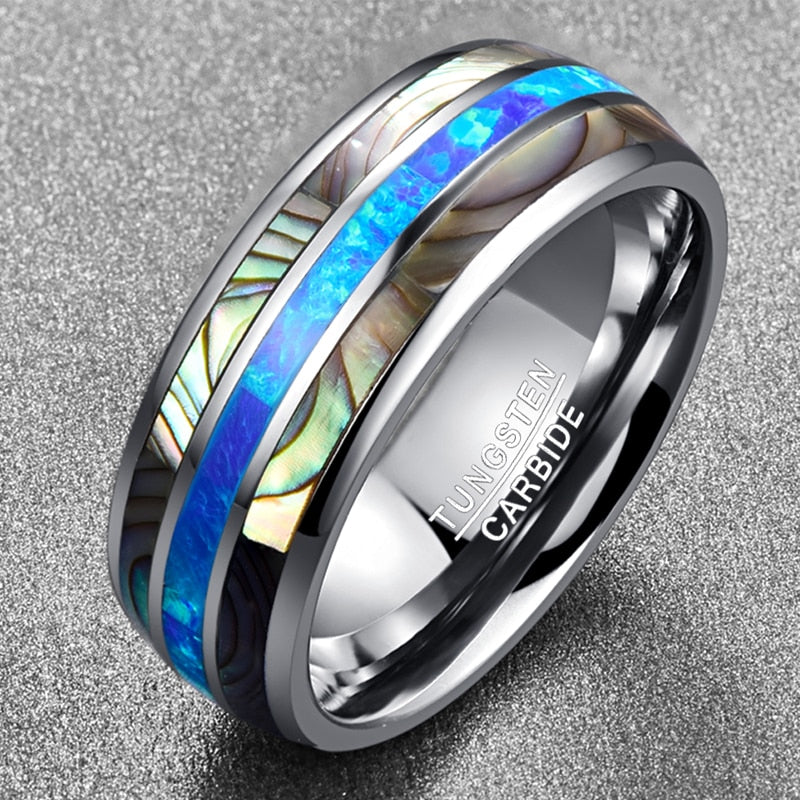 RUNNEL RING- OPAL TUNGSTEN