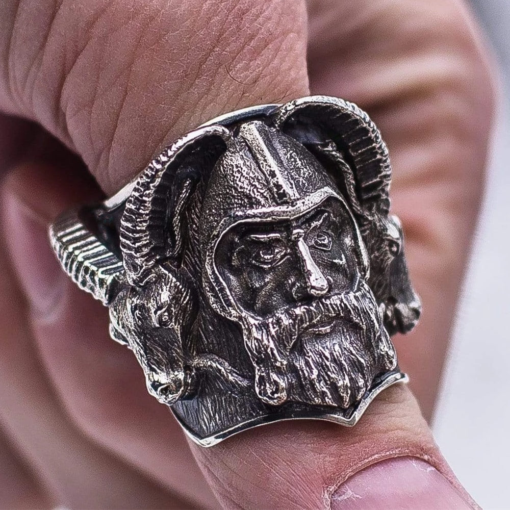 THORS GOATS- Tanngrisnir & Tanngnjóstr RING- STAINLESS STEEL - Forged in Valhalla