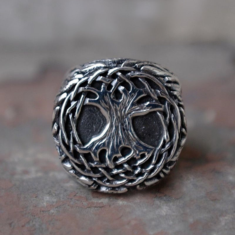 TREE OF LIFE(Yggdrasil) RING- STAINLESS STEEL - Forged in Valhalla