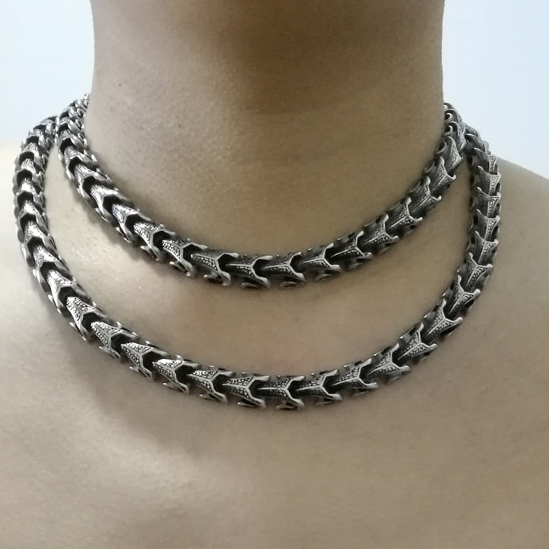 LONG VIKING JORMUNGANDR SCALE LINK- STAINLESS STEEL - Forged in Valhalla