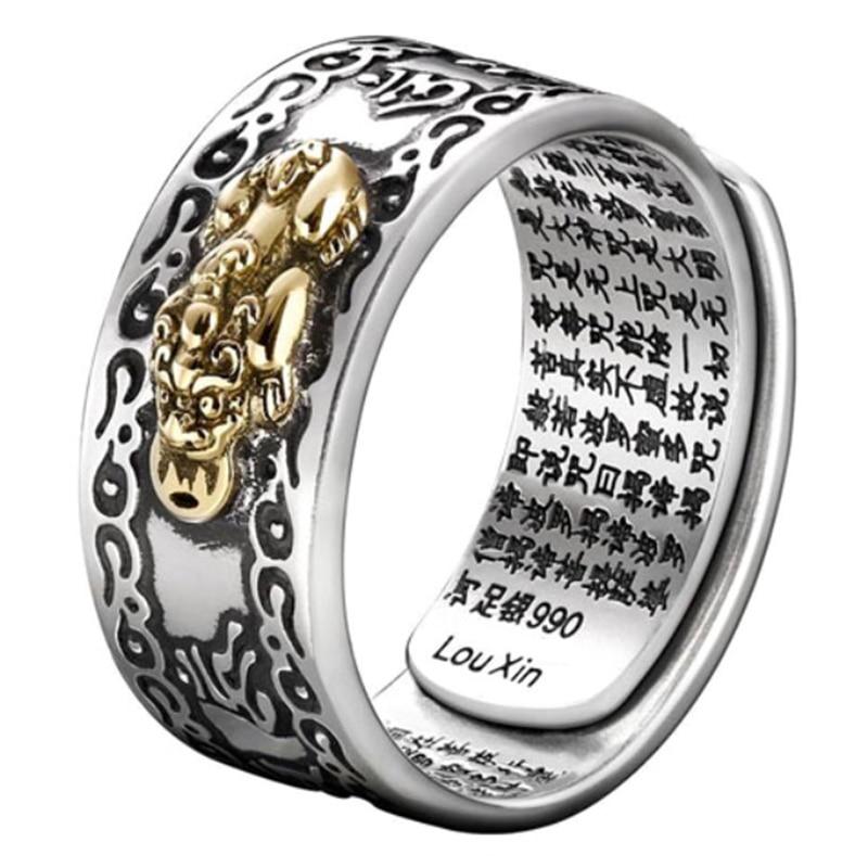 Lucky Feng Shui Pixiu Wealth & Protection Ring - Forged in Valhalla