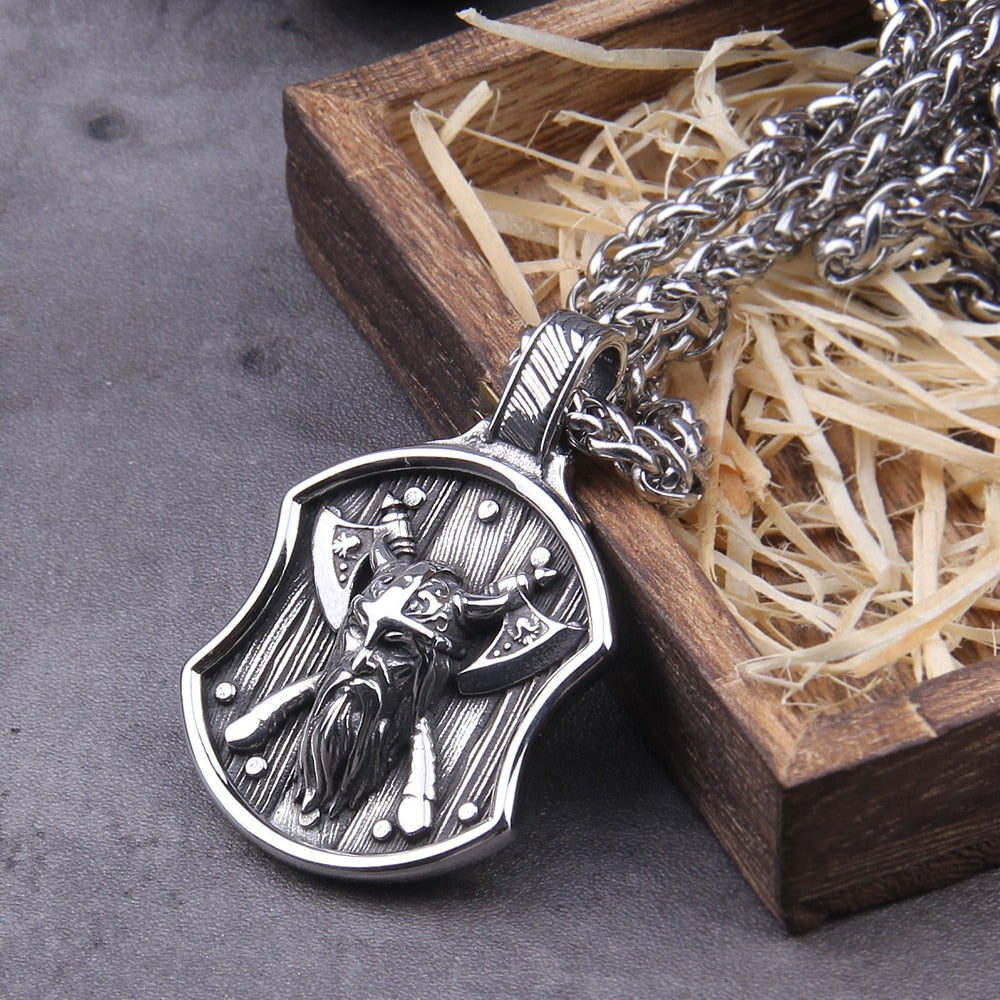 VIKING BERZERKER SHIELD PENDANT- STAINLESS STEEL - Forged in Valhalla