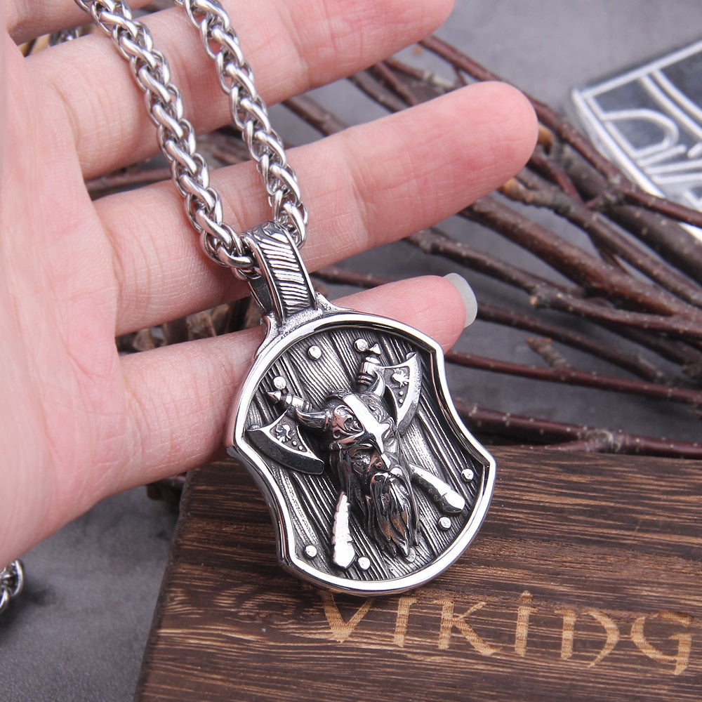 VIKING BERZERKER SHIELD PENDANT- STAINLESS STEEL - Forged in Valhalla