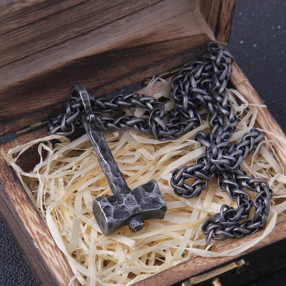 MODERN THORS HAMMER (Mjölnir) WITH STAINLESS STEEL CHAIN - Forged in Valhalla