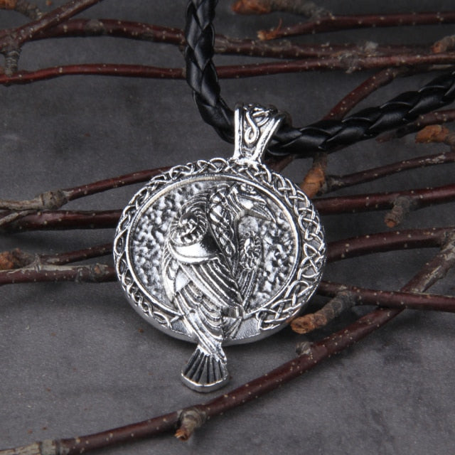 DOUBLE-SIDED RAVEN WITH CELTIC KNOT- STAINLESS STEEL - Forged in Valhalla