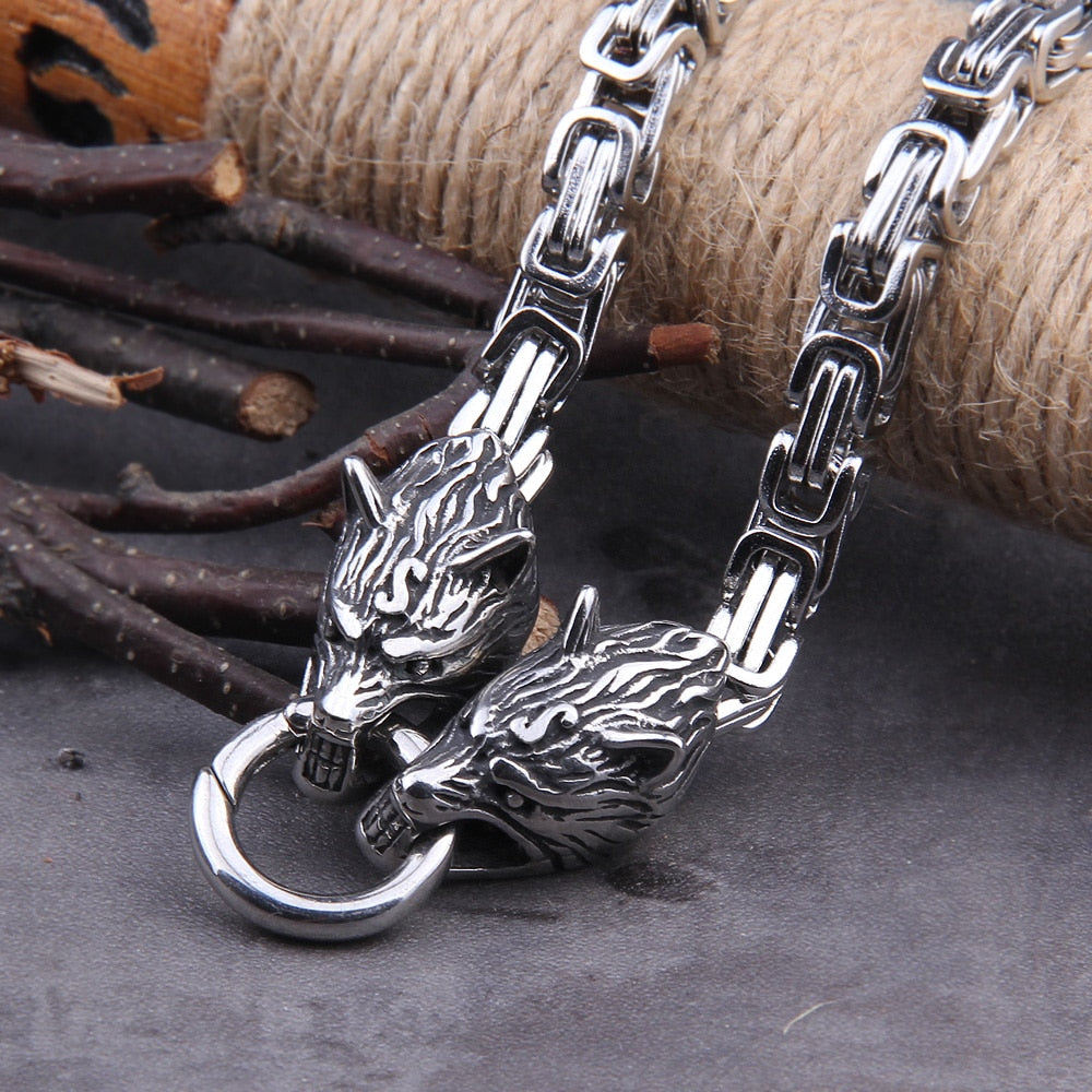 HEAVY CHAIN RING FENRIR / WORLD SERPENT - STAINLESS STEEL