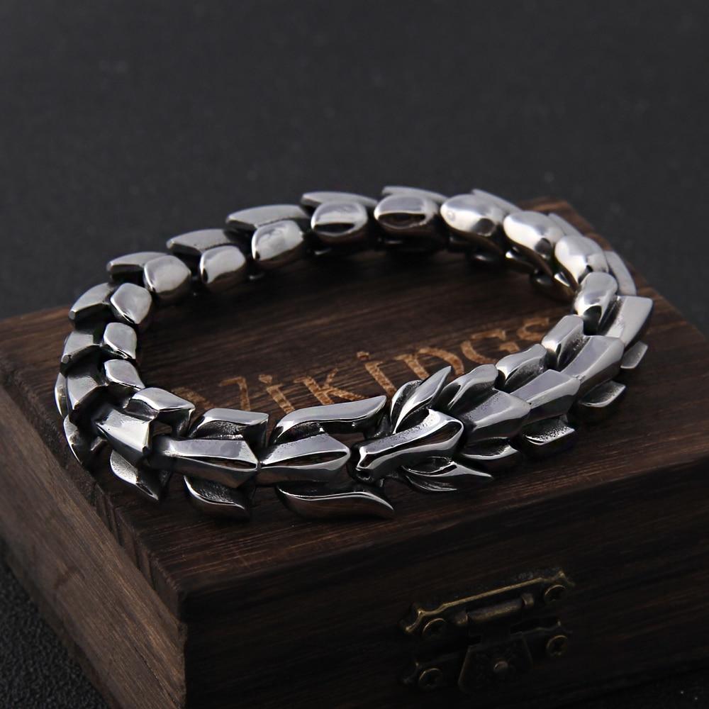 JORMUNGANDR SCALE BRACELET - STAINLESS STEEL - Forged in Valhalla