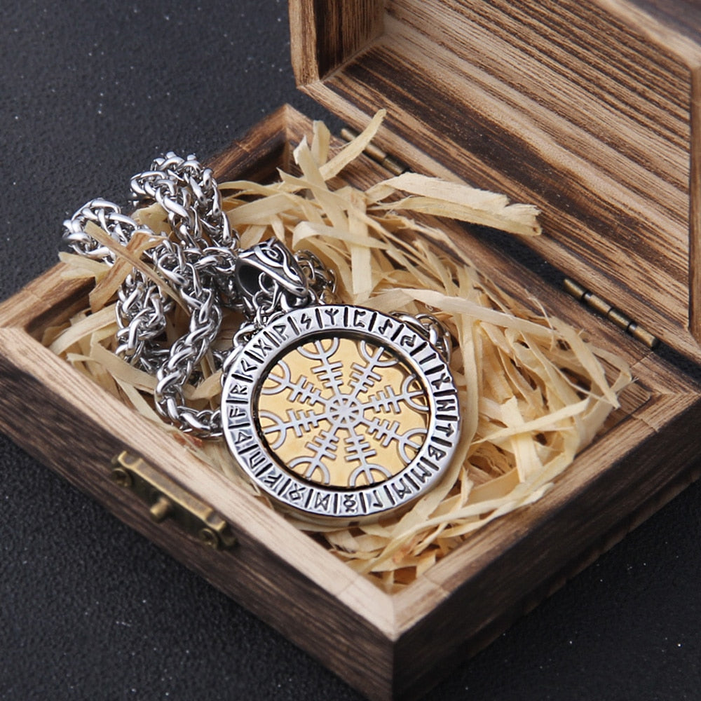 RUNIC HELM OF AWE PROTECTION CHARM- STAINLESS STEEL - Forged in Valhalla