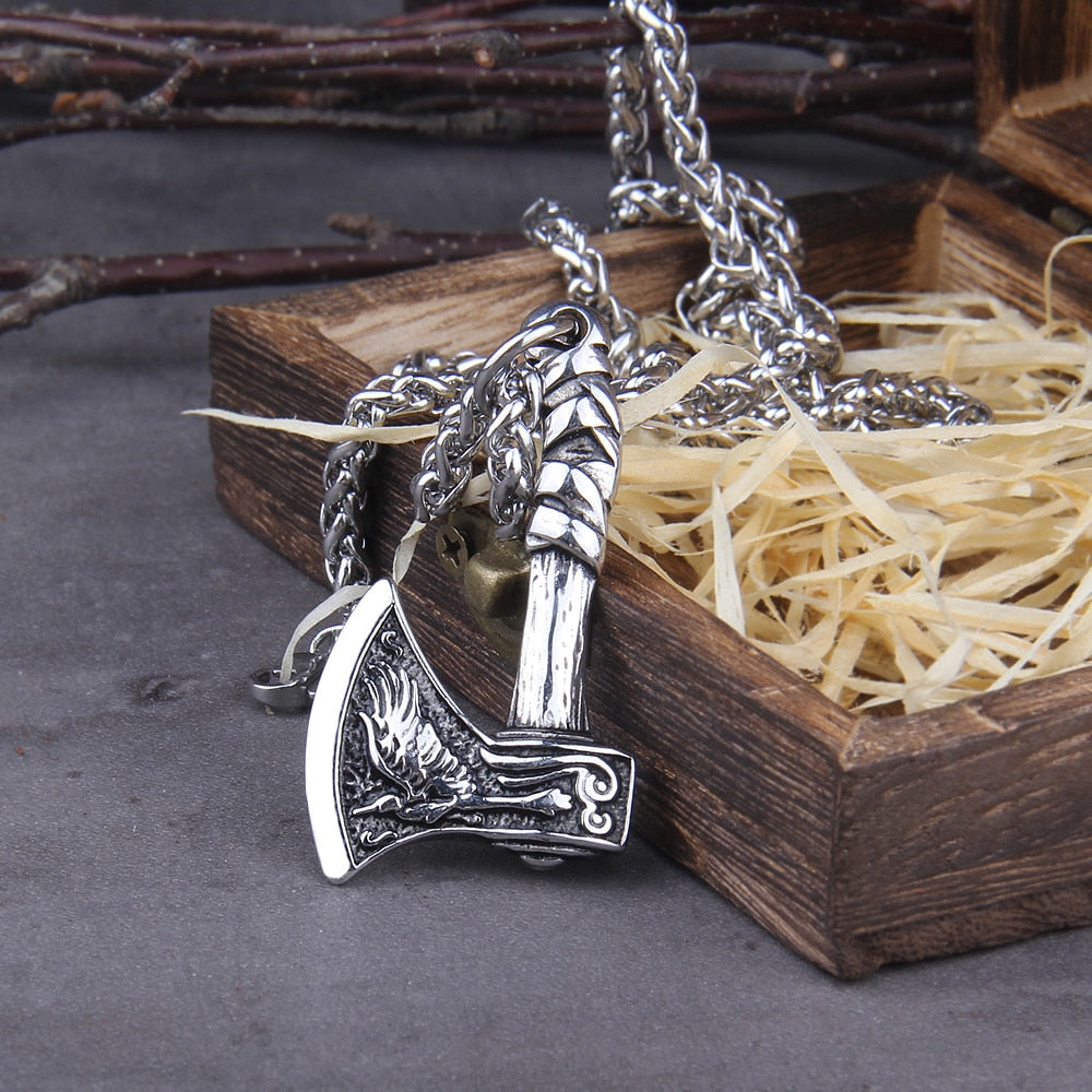 MULTIPLE VIKING AXE VARIANTS WITH CHAIN- STAINLESS STEEL