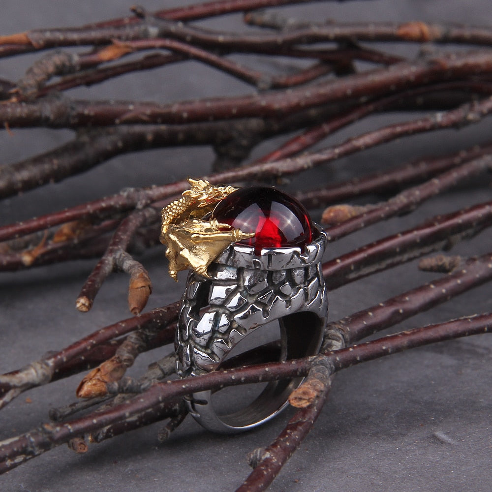 OUROBOROS WHELPS RING- STAINLESS STEEL