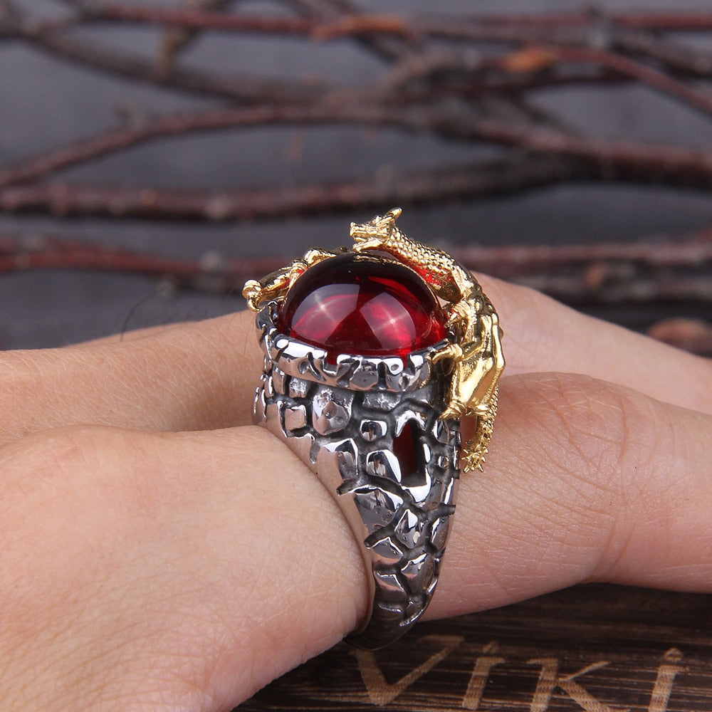 OUROBOROS WHELPS RING- STAINLESS STEEL