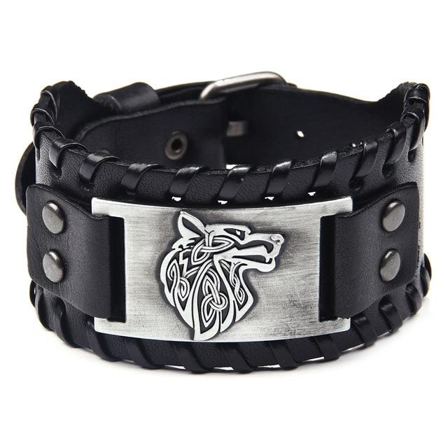 WOLF OF ODIN LEATHER WRAP BRACELET - Forged in Valhalla