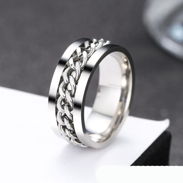 IRON CHAINED RING STAINLESS STEEL VARIETY