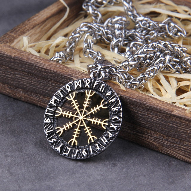 RUNIC HELM OF AWE PROTECTION AMULET- STAINLESS STEEL - Forged in Valhalla