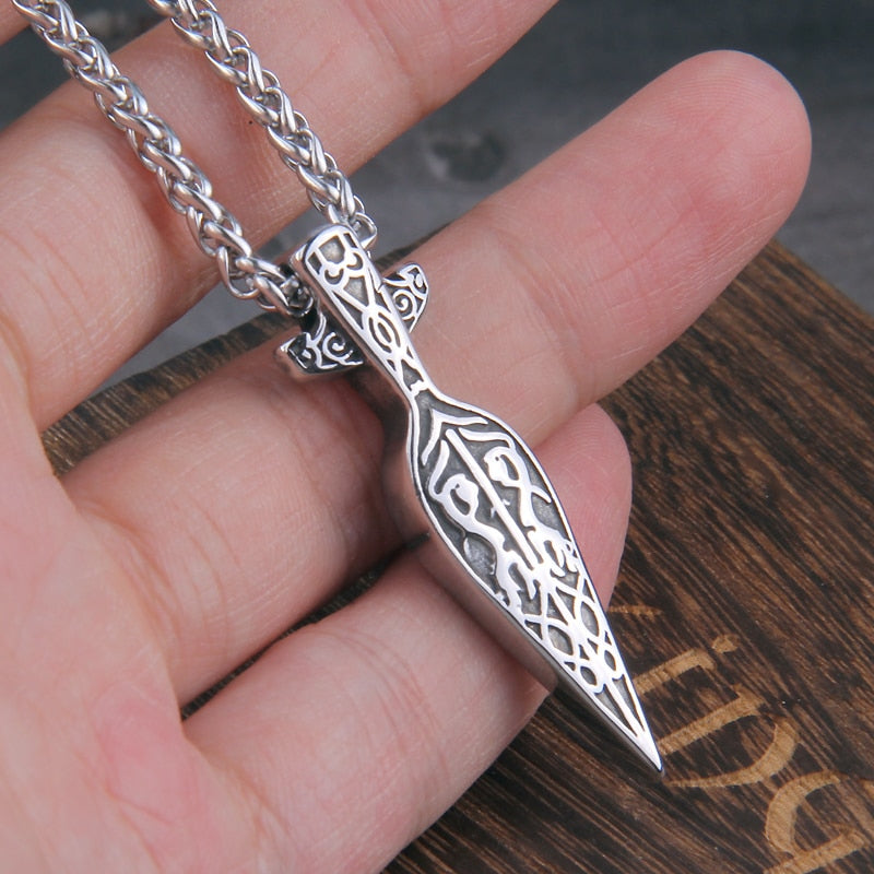 GUNGNIR, ODINS SPEAR OF WAR PENDANT- STAINLESS STEEL