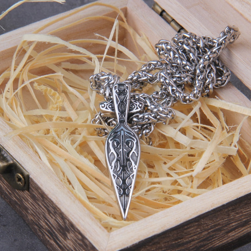 GUNGNIR, ODINS SPEAR OF WAR PENDANT- STAINLESS STEEL