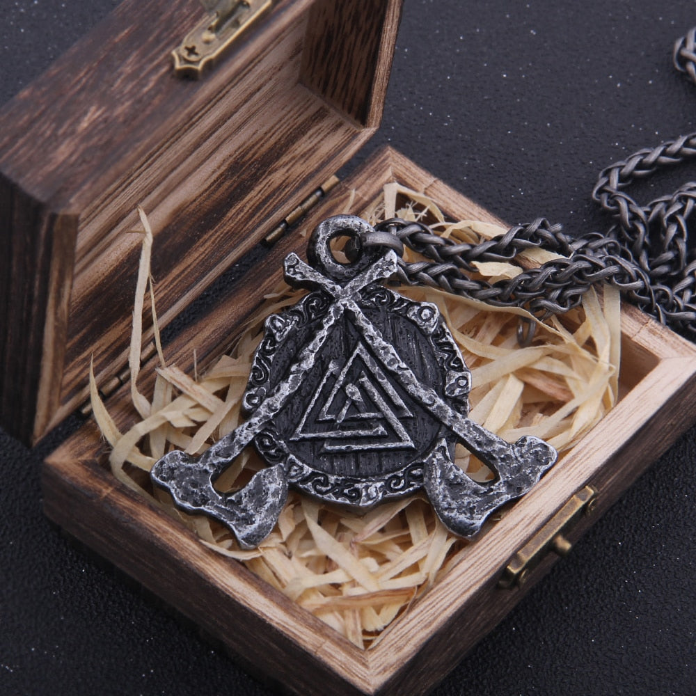 VALKNUT/ DUAL AXES PENDANT- STAINLESS STEEL - Forged in Valhalla