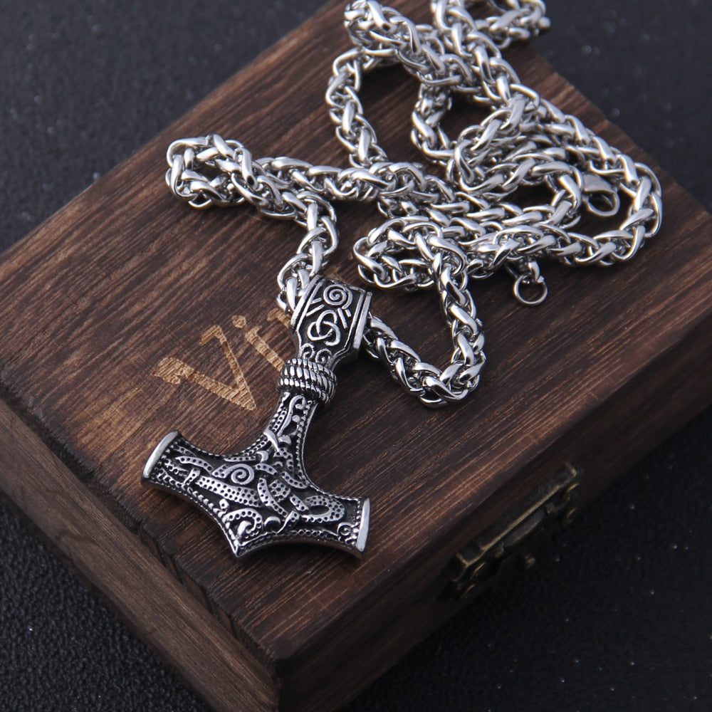 THORS HAMMER -  THUNDER & LIGHTNING- STAINLESS STEEL - Forged in Valhalla