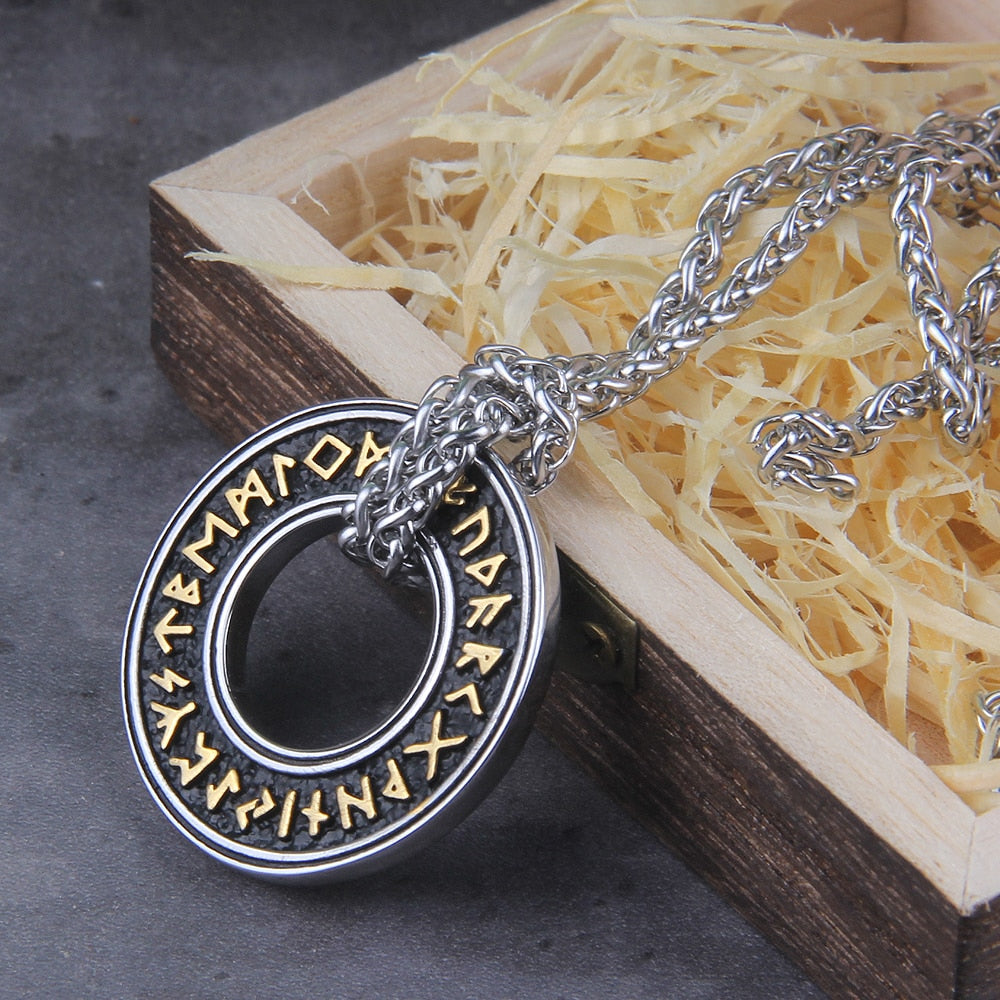 RUNIC CIRCLE OF PROTECTION AND VICTORY- STAINLESS STEEL - Forged in Valhalla