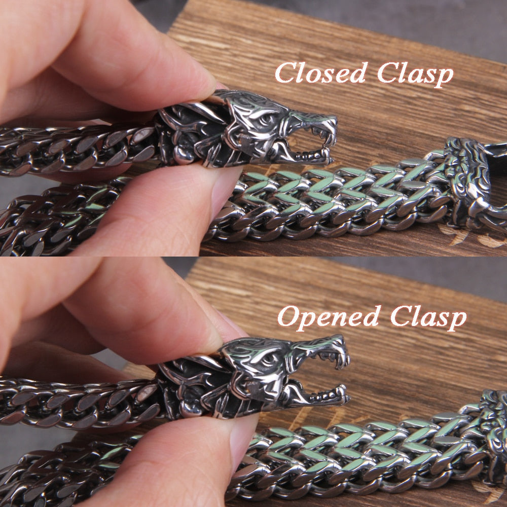 MESHED STYLED BEAR/EAGLE/WOLF BRACELET- STAINLESS STEEL