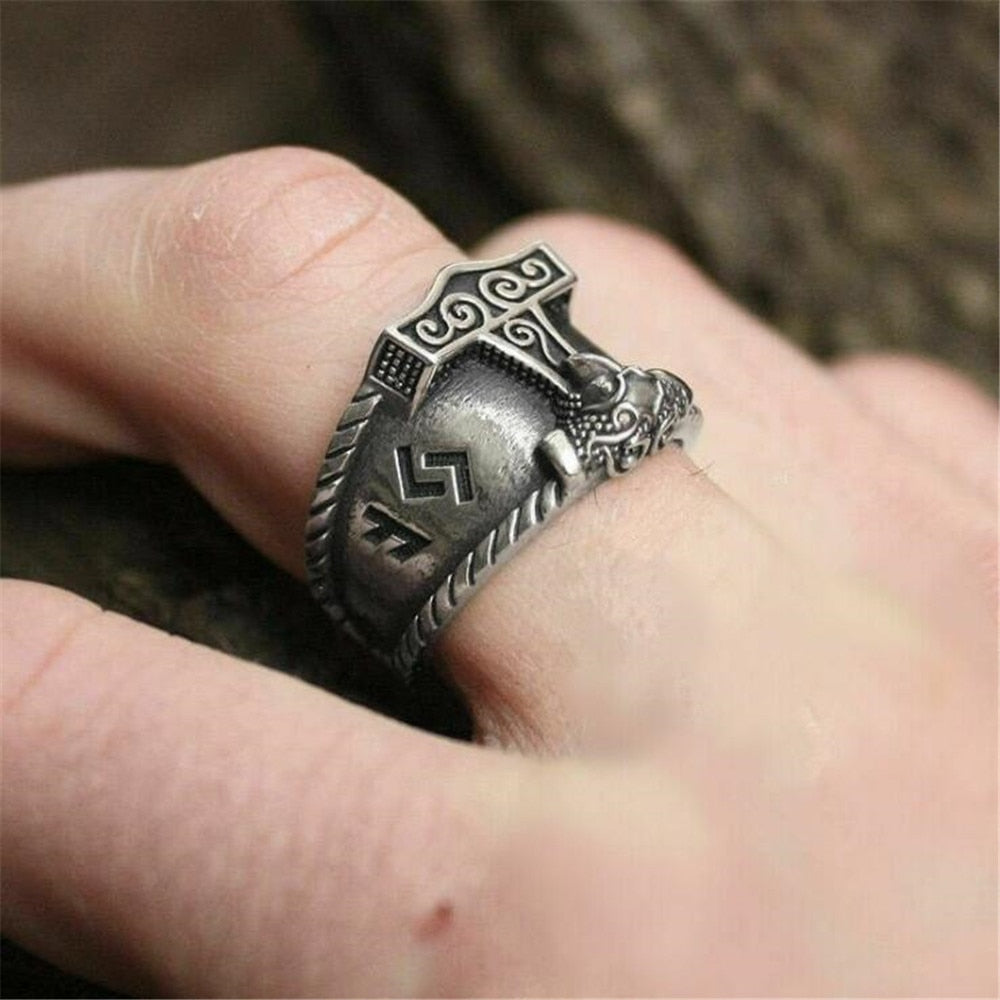 RUNIC NORSE HAMMER RING