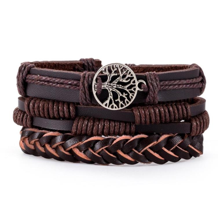 4PCS VIKING TREE OF LIFE BRACLET- STAINLESS STEEL