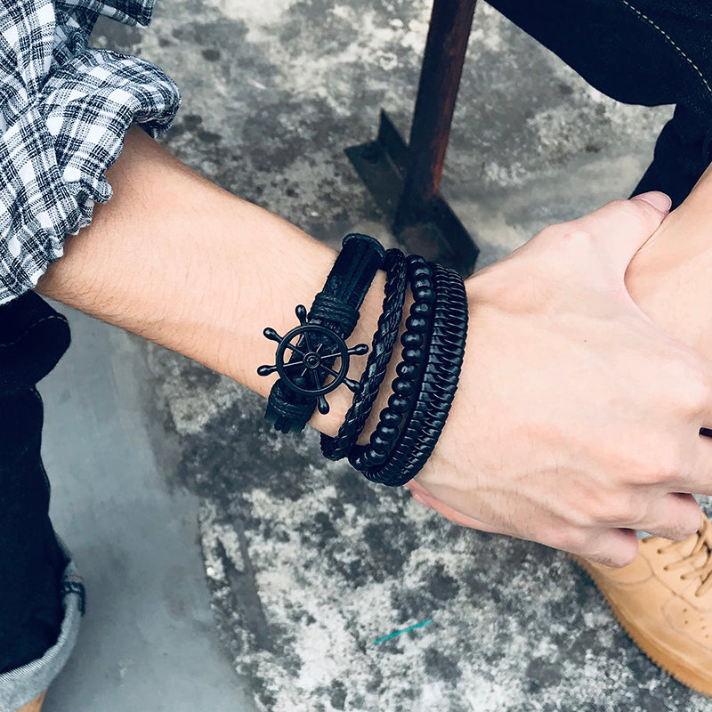 4PCS VIKING BRACLETS- STAINLESS STEEL