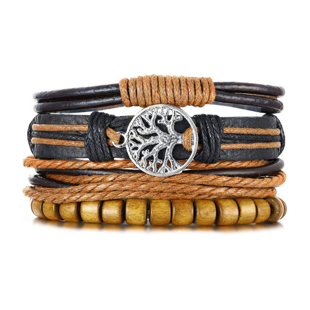4PCS VIKING BRACLETS- STAINLESS STEEL