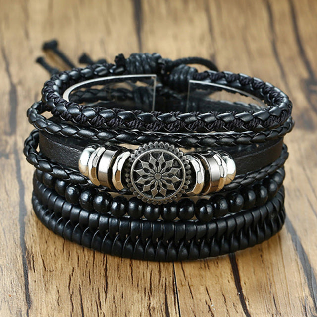 4PCS VIKING BRACLETS- STAINLESS STEEL