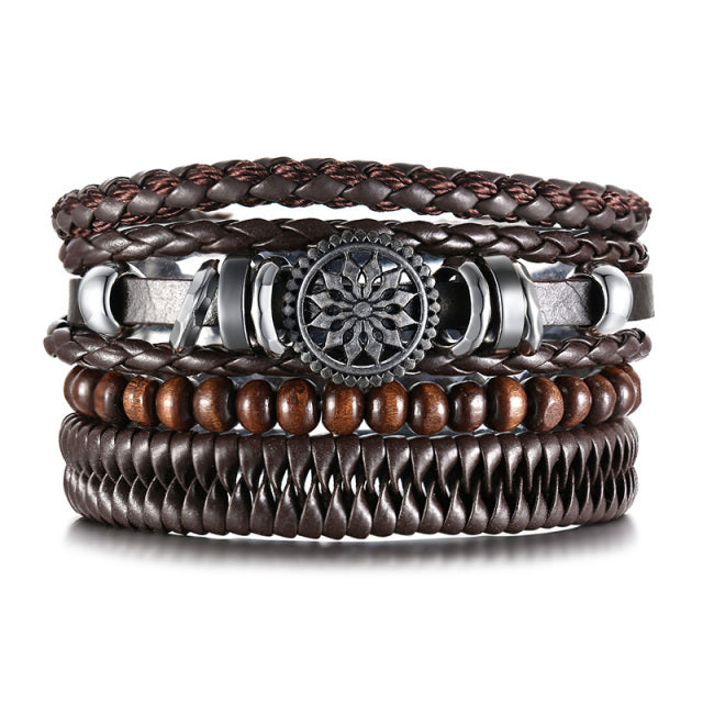 4PCS VIKING BRACLETS- STAINLESS STEEL