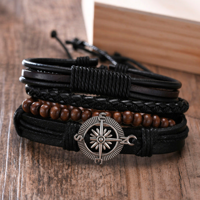 4PCS VIKING BRACLETS- STAINLESS STEEL