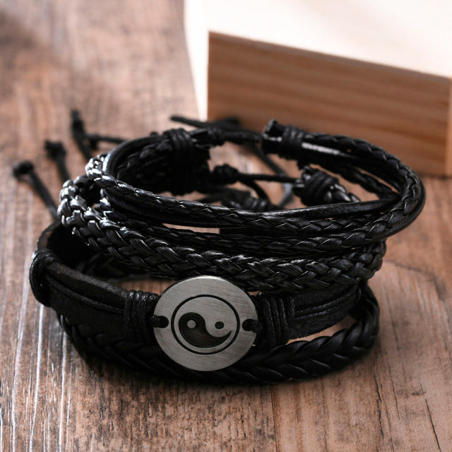 4PCS VIKING BRACLETS- STAINLESS STEEL