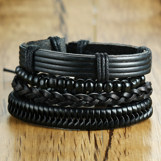 4PCS VIKING BRACLETS- STAINLESS STEEL